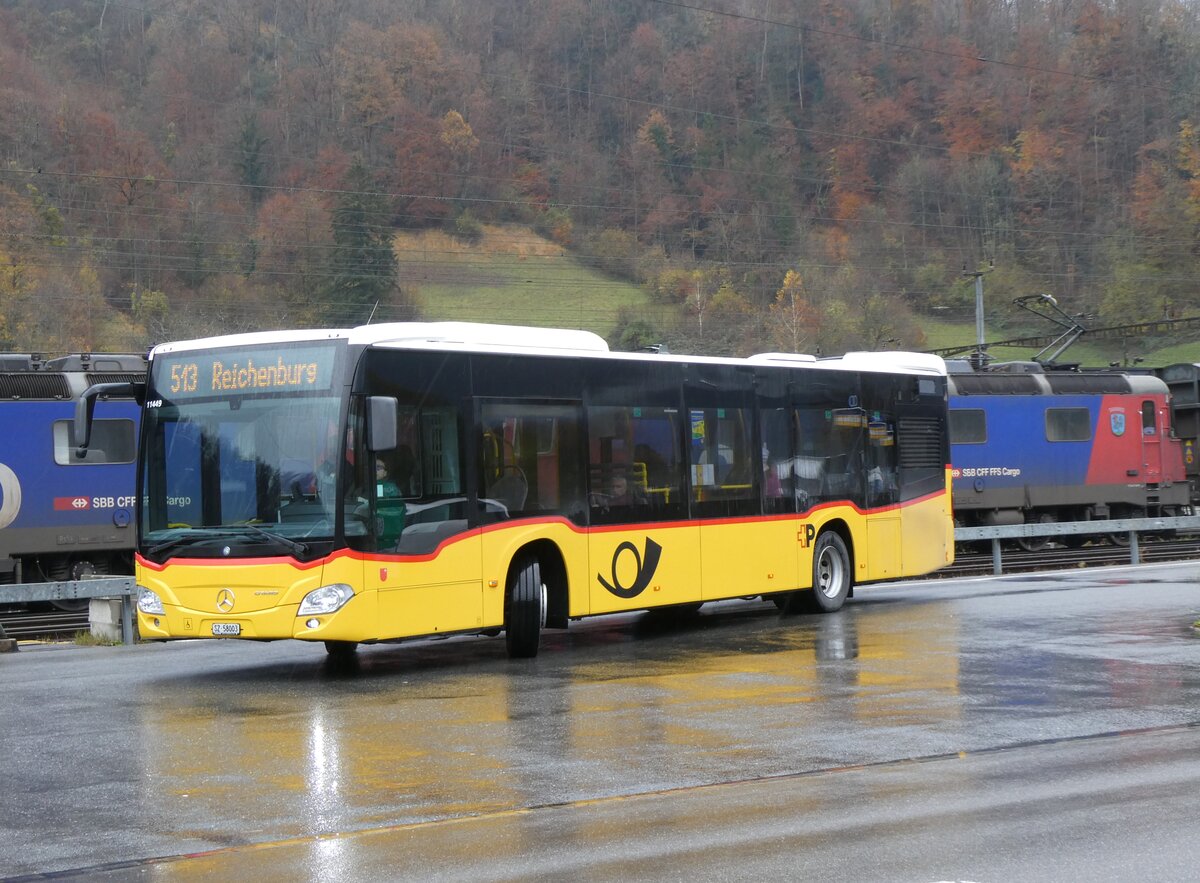 (269'246) - PostAuto Ostschweiz - SZ 58'003/PID 11'449 - Mercedes (ex D�nser, Trimmis) am 19. November 2024 beim Bahnhof Ziegelbr�cke