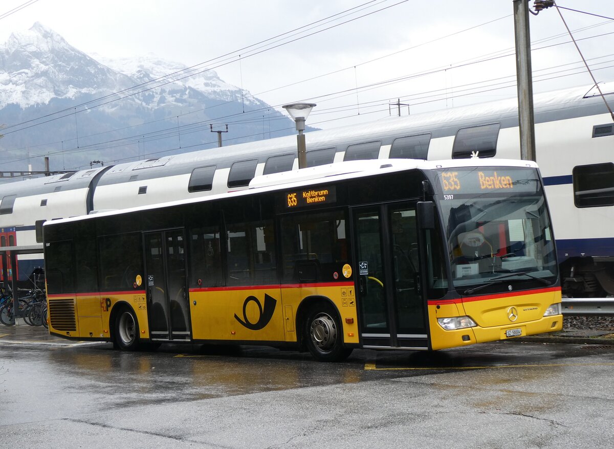 (269'249) - PostAuto Ostschweiz - SZ 58'004/PID 5397 - Mercedes (ex Kistler, Reichenburg) am 19. November 2024 beim Bahnhof Ziegelbr�cke