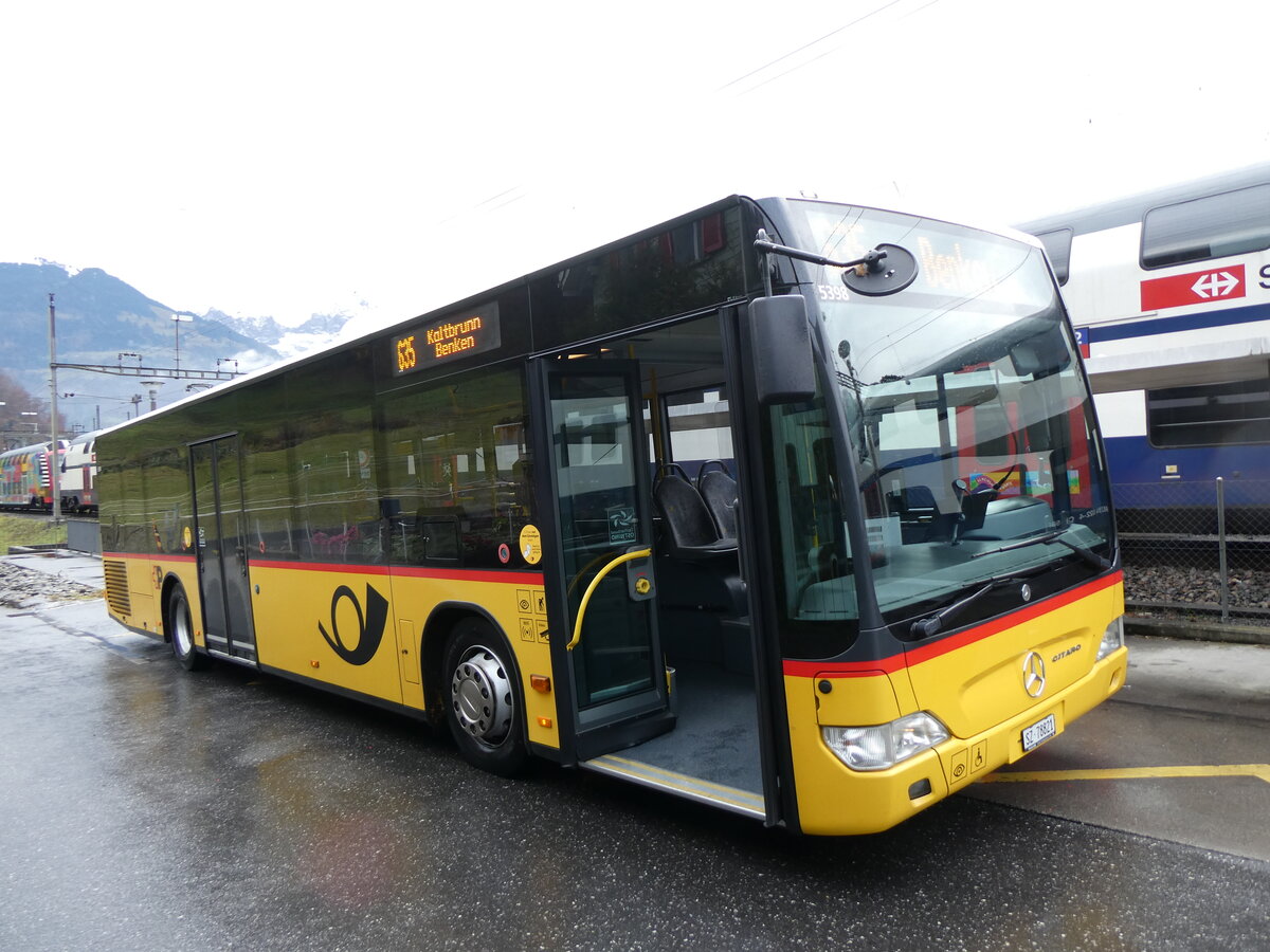 (269'266) - PostAuto Ostschweiz - SZ 78'821/PID 5398 - Mercedes (ex Kistler, Reichenburg) am 19. November 2024 beim Bahnhof Ziegelbr�cke