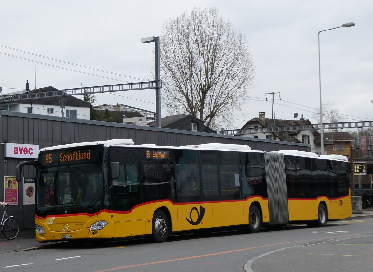 (269'792) - H�fliger, Sursee - Nr. 35/LU 207'948/PID 11'466 - Mercedes (ex Nr. 8; ex Eurobus, Arbon Nr. 8) am 10. Dezember 2024 beim Bahnhof Sursee
