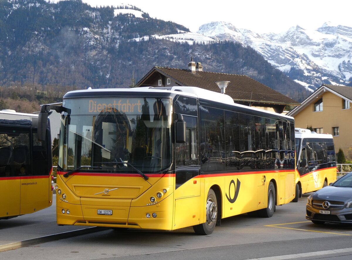 (269'961) - PostAuto Zentralschweiz - Nr. 508/OW 12'275/PID 10'536 - Volvo (ex Nr. 12; ex Dillier, Sarnen Nr. 12) am 17. Dezember 2024 beim Bahnhof Sarnen