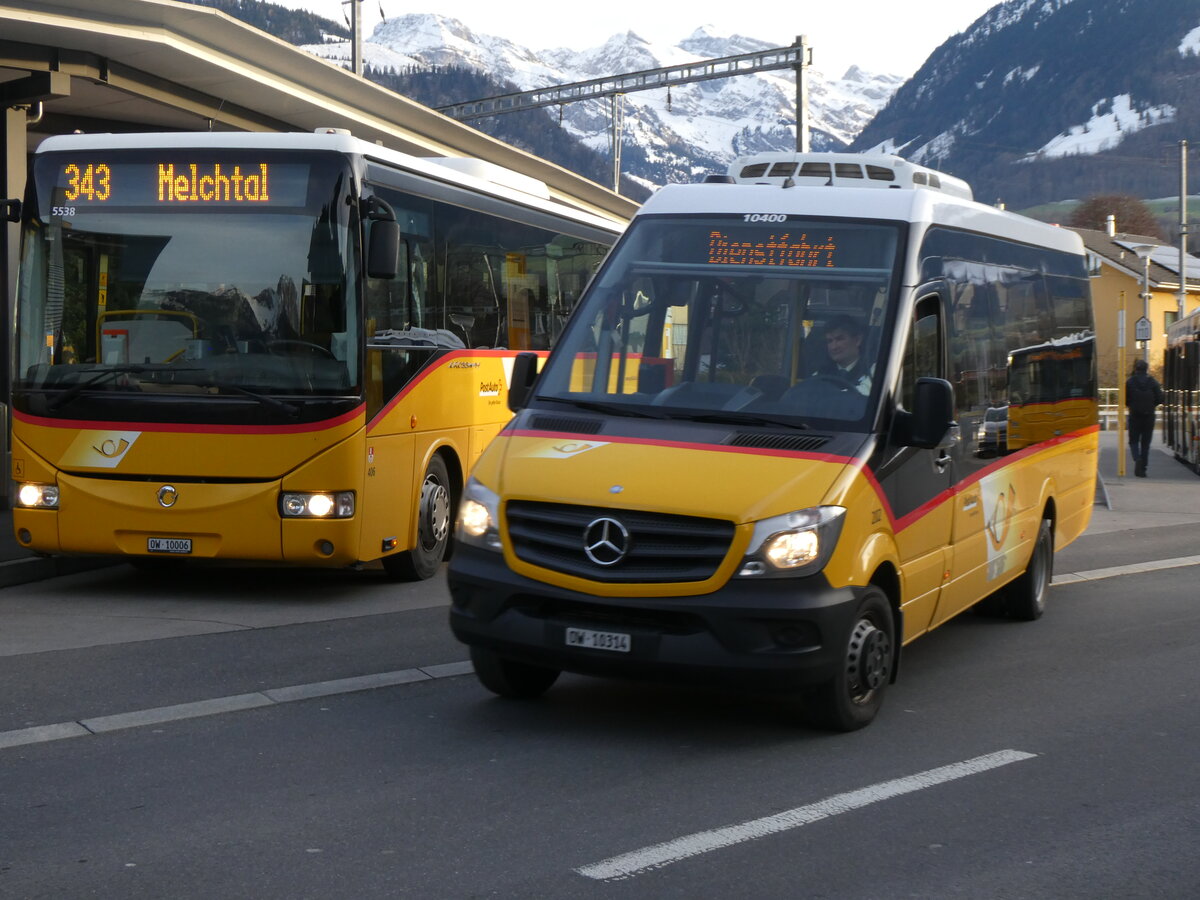 (269'964) - PostAuto Zentralschweiz - Nr. 202/OW 10'314/PID 10'400 - Mercedes (ex Nr. 8; ex Dillier, Sarnen Nr. 8) am 17. Dezember 2024 beim Bahnhof Sarnen