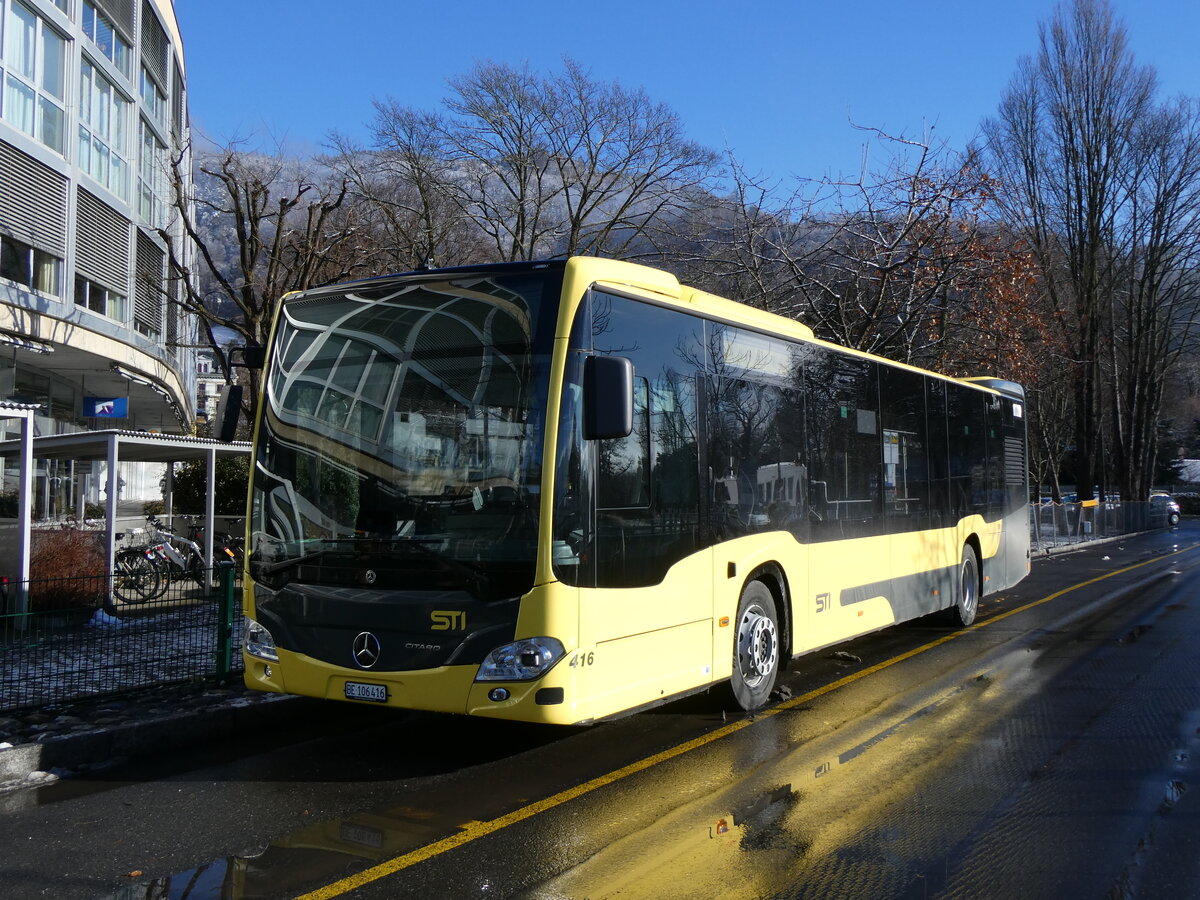 (270'579) - STI Thun - Nr. 416/BE 106'416 - Mercedes am 3. Januar 2025 bei der Schiffl�ndte Thun
