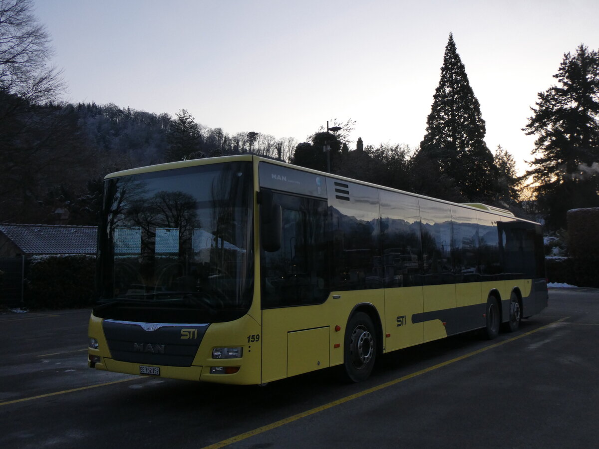 (270'584) - STI Thun - Nr. 159/BE 752'159 - MAN am 4. Januar 2025 bei der Schiffl�ndte Thun