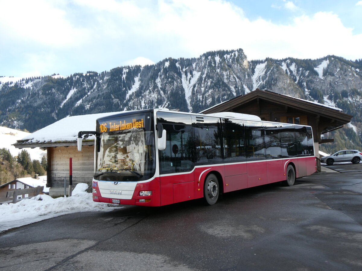 (270'753) - PostAuto Bern - BE 654'090/PID 12'339 - MAN (ex Dr. Richard, A-Wien Nr. 1419) am 7. Januar 2025 in Habkern, Z�undli