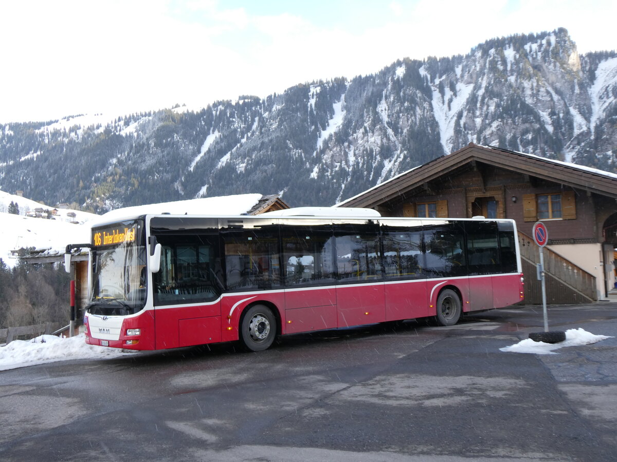 (270'760) - PostAuto Bern - BE 654'090/PID 12'339 - MAN (ex Dr. Richard, A-Wien Nr. 1419) am 7. Januar 2025 in Habkern, Z�undli