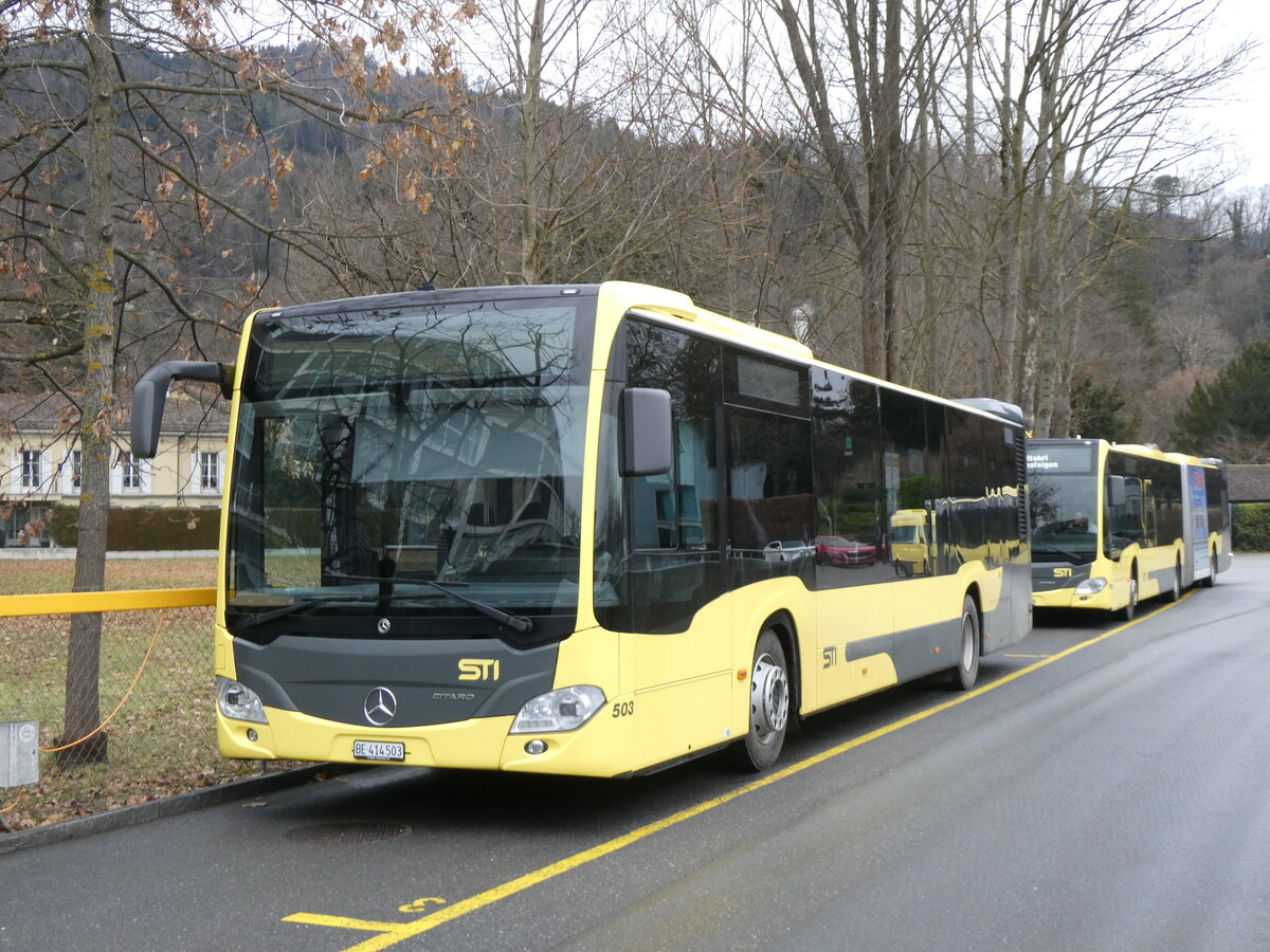 (270'810) - STI Thun - Nr. 503/BE 414'503 - Mercedes am 10. Januar 2025 bei der Schiffl�ndte Thun