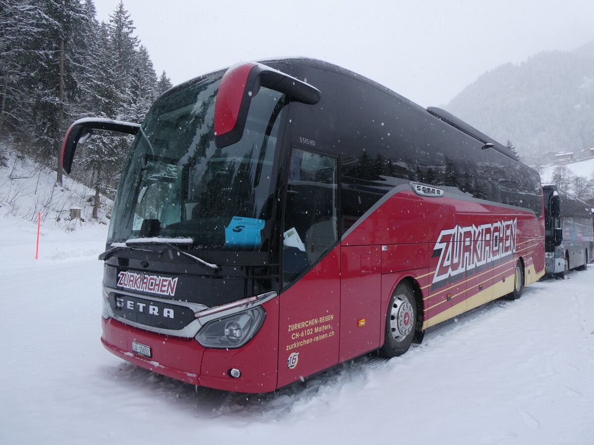 (271'002) - Zurkirchen, Malters - Nr. 16/LU 15'652 - Setra (ex Slovak Lines, SK-Bratislava) am 11. Januar 2025 in Adelboden, ASB