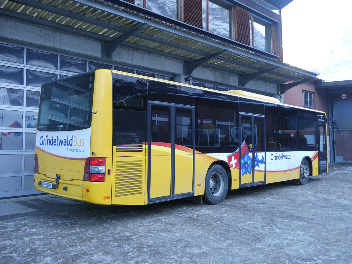 (271'254) - GrindelwaldBus, Grindelwald - Nr. 11/BE 261'865 - MAN/G�ppel am 18. Januar 2025 in Grindelwald, Garage