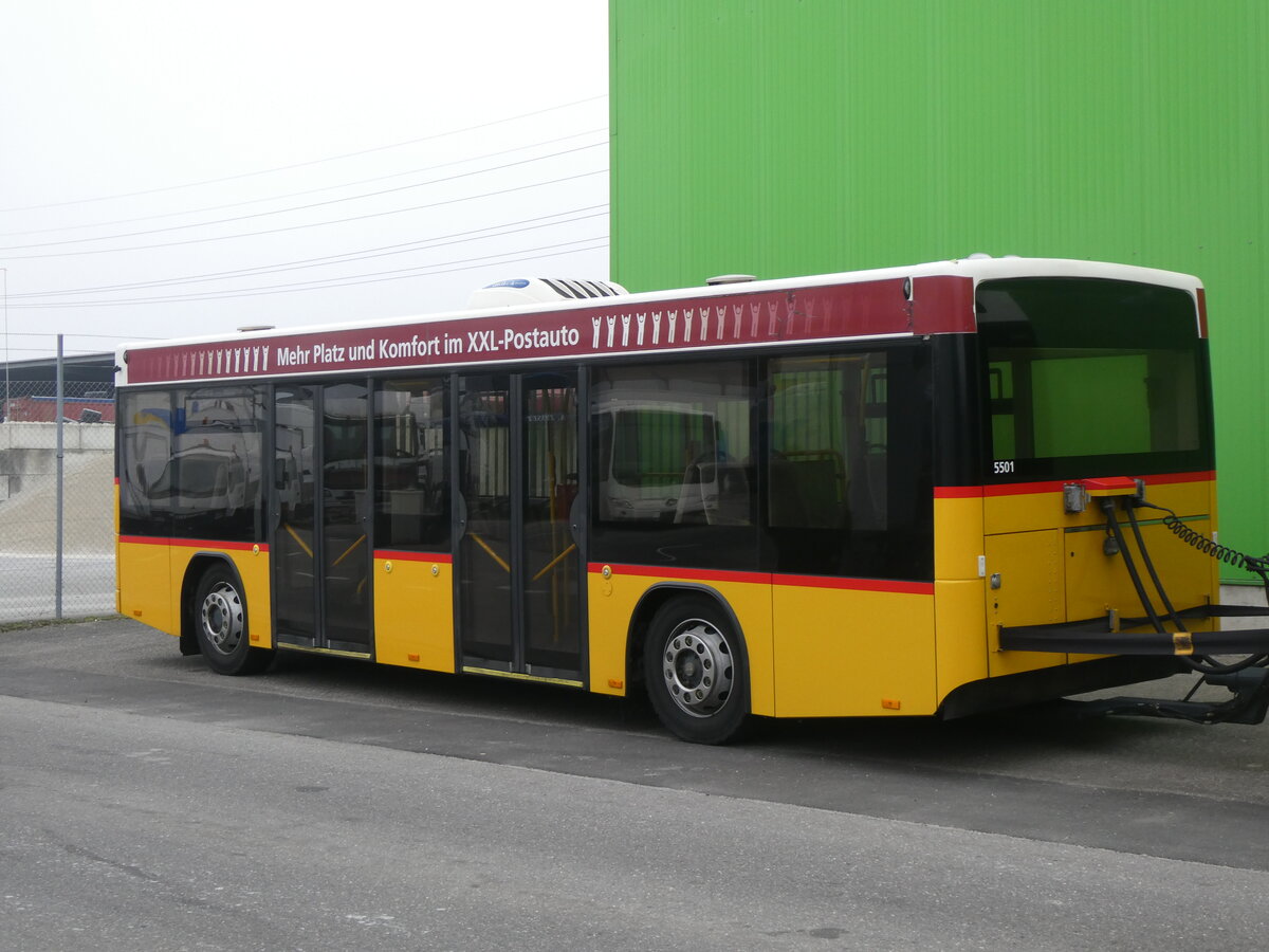 (271'348) - PostAuto Bern - BE 193'594/PID 5501 - Lanz+Mati/Hess Personenanh�nger (ex Klopfstein, Laupen) am 19. Januar 2025 in Kerzers, Interbus