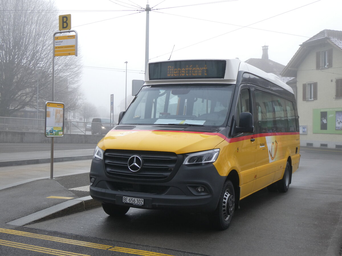 (271'379) - PostAuto Bern - BE 656'302/PID 11'649 - Mercedes (ex L�di, Uetendorf) am 21. Januar 2025 beim Bahnhof Worb Dorf
