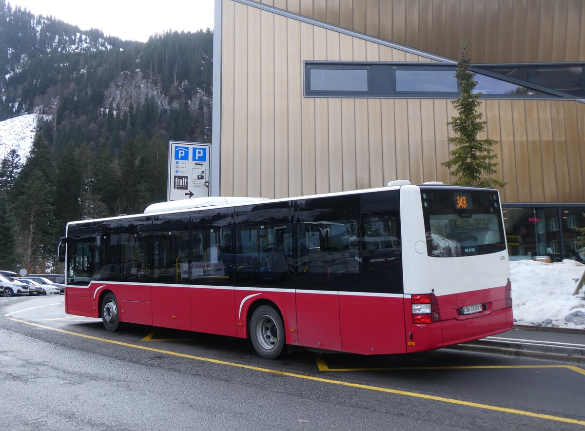 (271'409) - PostAuto Zentralschweiz - Nr. 530/OW 26'301/PID 12'338 - MAN (ex Dr. Richard, A-Wien Nr. 1418) am 24. Januar 2025 auf der St�ckalp