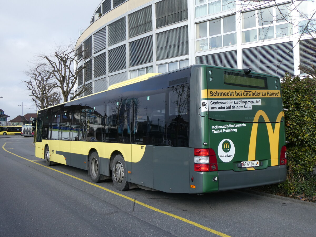 (271'637) - STI Thun - Nr. 604/BE 643'604 - MAN am 3. Februar 2025 bei der Schiffl�ndte Thun