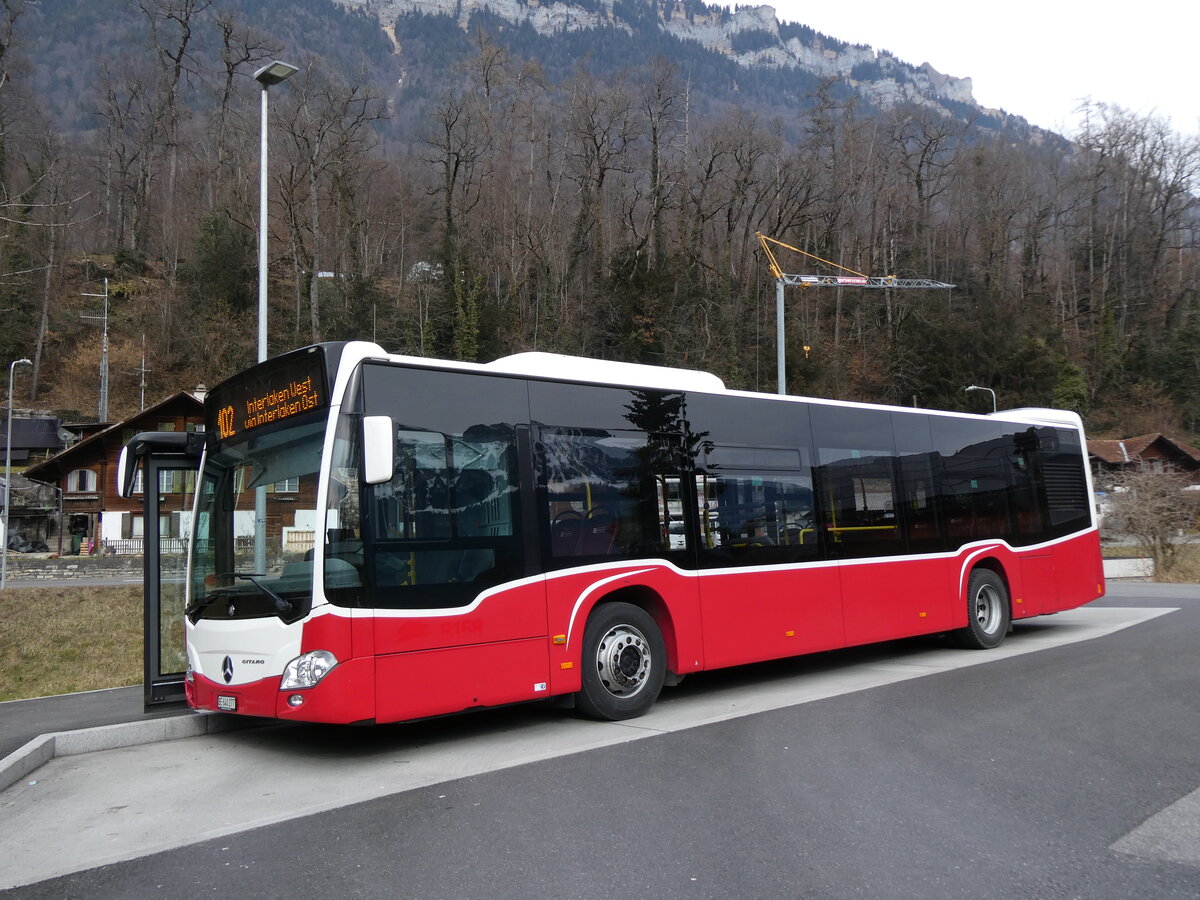 (271'843) - PostAuto Bern - BE 640'277/PID 12'318 - Mercedes (ex Wiener Linien, A-Wien Nr. 8158) am 11. Februar 2025 in Ringgenberg, S�ge