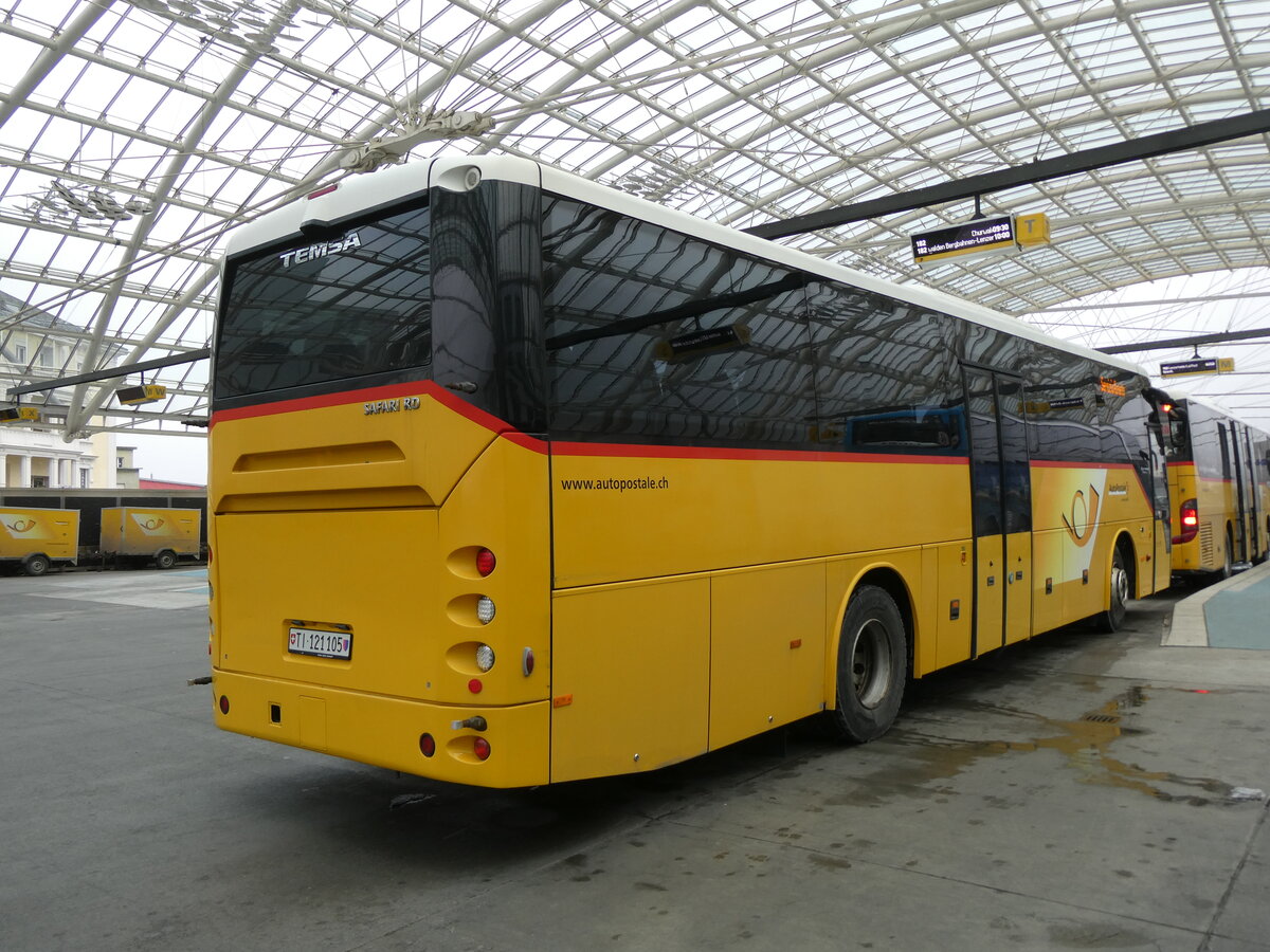 (271'927) - AutoPostale Ticino - TI 121'105/PID 5229 - Temasa (ex CarPostal Ouest; ex TpM, Mesocco Nr. 17; ex AutoPostale Ticino TI 237'648) am 14. Februar 2025 in Chur, Postautostation 