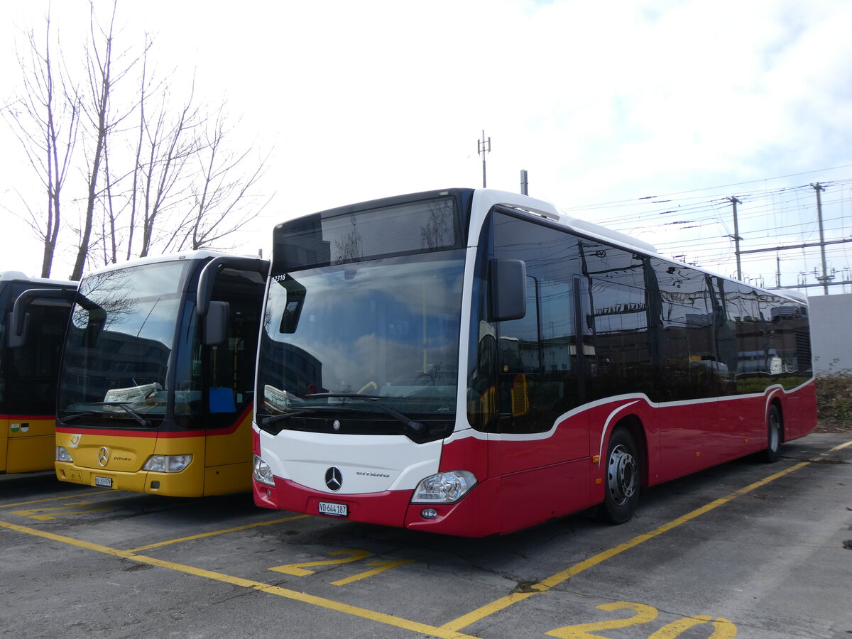 (272'065) - CarPostal Oeust - VD 644'187/PID 12'316 - Mercedes (ex Breuss, A-Rankweil; ex Wiener Linien, A-Wien Nr. 8133) am 15. Februar 2025 in Yverdon, Garage