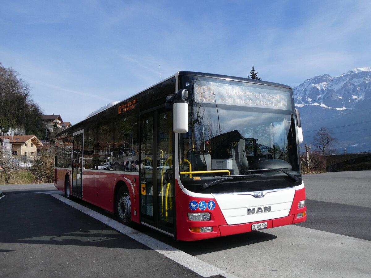 (272'193) - PostAuto Bern - BE 403'166/PID 12'336 - MAN (ex Dr. Richard, A-Wien Nr. 1411) am 17. Februar 2025 in Ringgenberg, S�ge