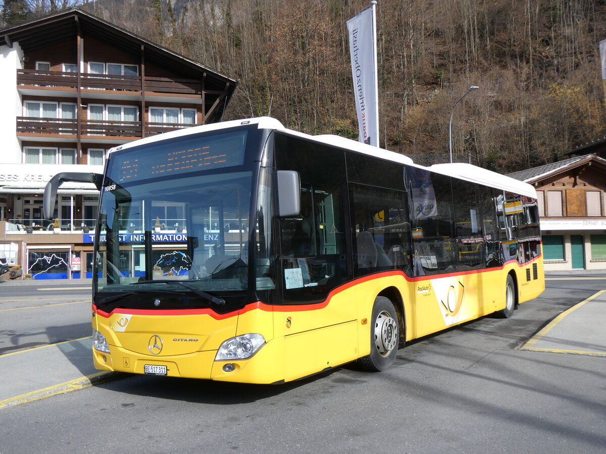 (272'282) - Fl�ck, Brienz - Nr. 4/BE 517'311/PID 10'858 - Mercedes am 21. Februar 2025 beim Bahnhof Brienz