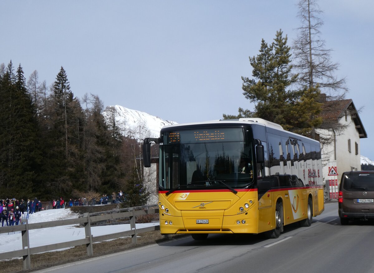 (272'313) - PostAuto Graub�nden - GR 170'439/PID 10'464 - Volvo am 22. Februar 2025 in Lantsch/Lenz, Biathlon-WM