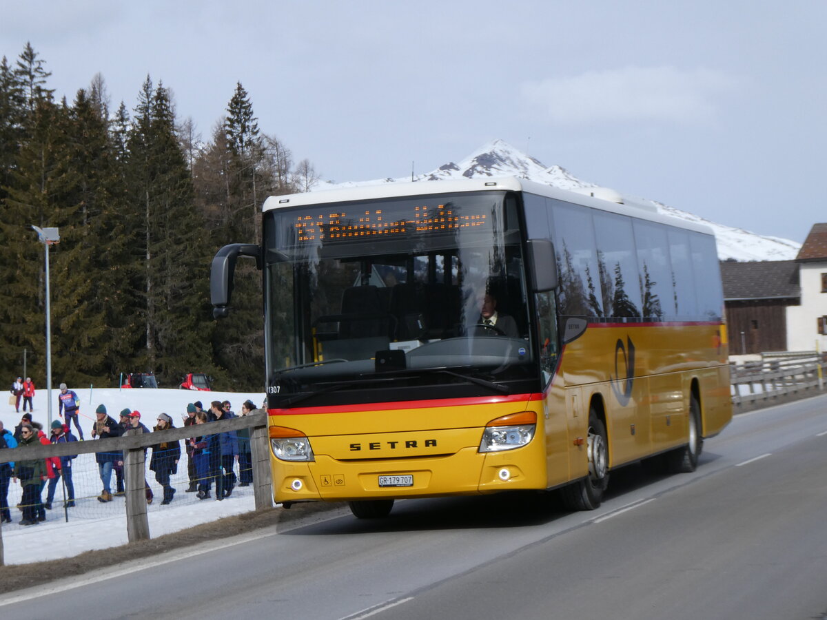 (272'350) - PostAuto Graub�nden - GR 179'707/PID 11'307 - Setra am 22. Februar 2025 in Lantsch/Lenz, Biathlon-WM