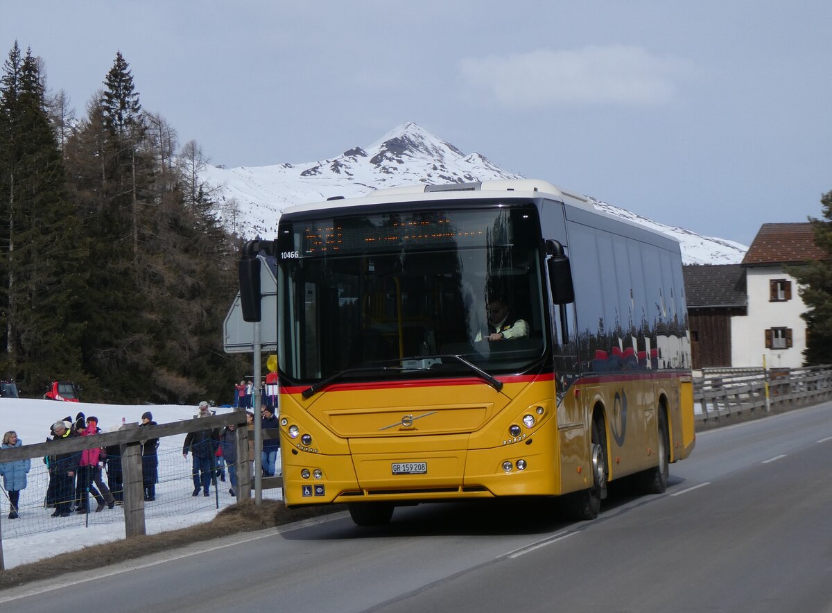 (272'351) - PostAuto Graub�nden - GR 159'208/PID 10'466 - Volvo am 22. Februar 2025 in Lantsch/Lenz, Biathlon-WM