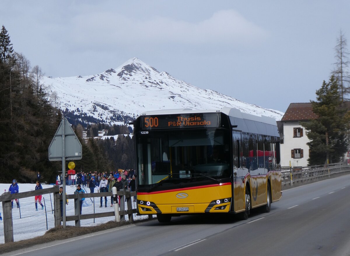(272'363) - PostAuto Graub�nden - GR 162'372/PID 12'239 - Solaris am 22. Februar 2025 in Lantsch/Lenz, Biathlon-WM