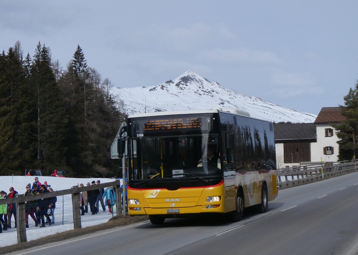 (272'402) - Bossi&Hemmi, Tiefencastel - GR 154'013/PID 5368 - MAN/G�ppel (ex Zegg, Samnaun) am 22. Februar 2025 in Lantsch/Lenz, Biathlon-WM