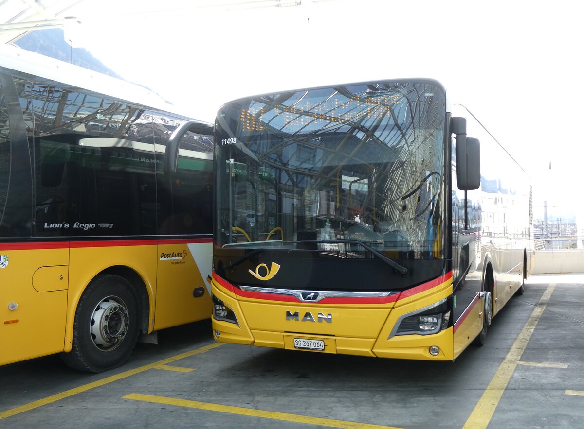 (272'428) - PostAuto Ostschweiz - SG 267'064/PID 11'498 - MAN am 22. Februar 2025 in Chur, Postautostation