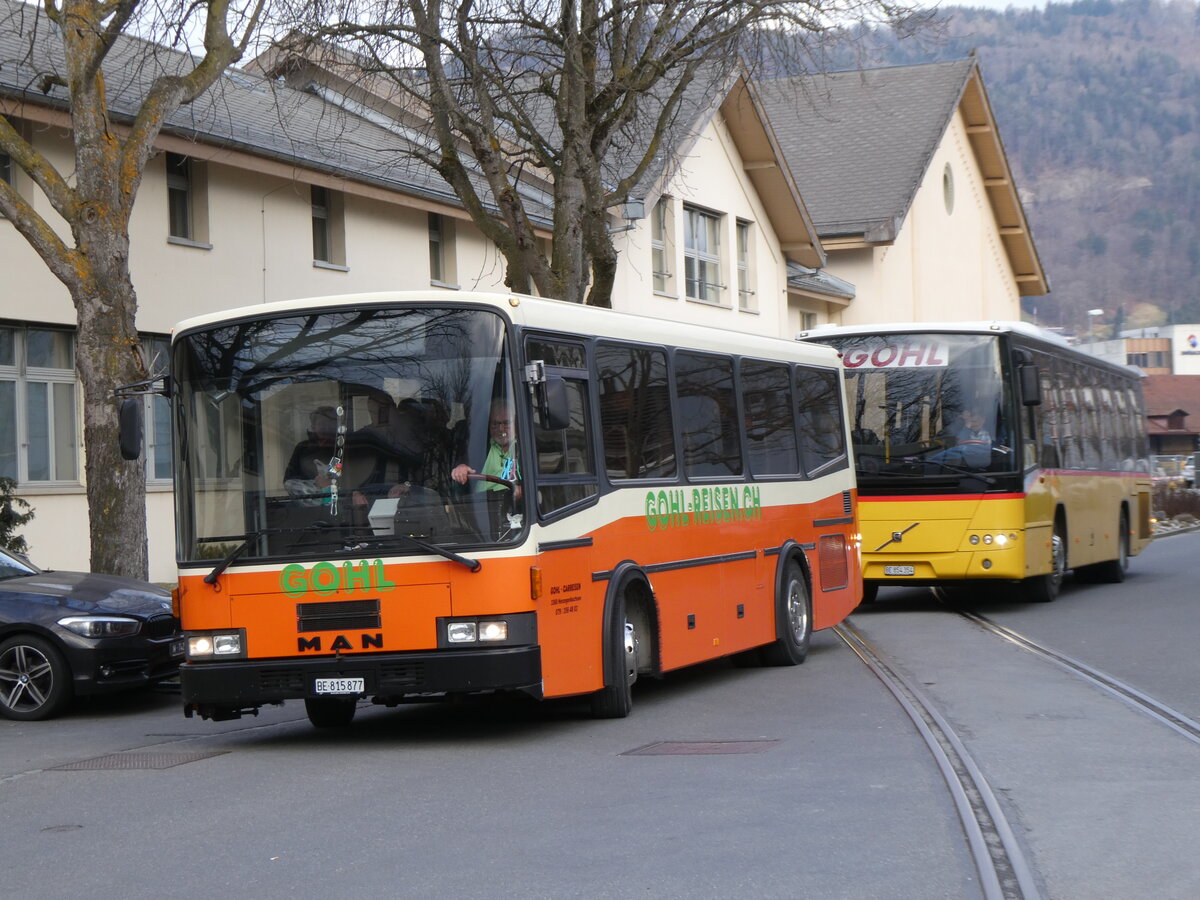 (272'568) - Gohl, Herzogenbuchsee - BE 815'877 - MAN/Lauber (ex AMSA Chiasso Nr. 19; ex Tresch, Amsteg PID 2290) am 1. M�rz 2025 in Thun, Expo