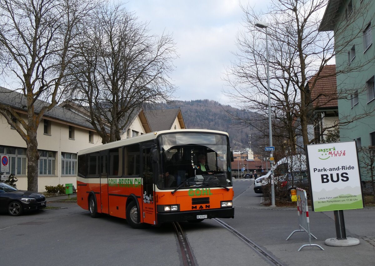 (272'569) - Gohl, Herzogenbuchsee - BE 815'877 - MAN/Lauber (ex AMSA Chiasso Nr. 19; ex Tresch, Amsteg PID 2290) am 1. M�rz 2025 in Thun, Expo