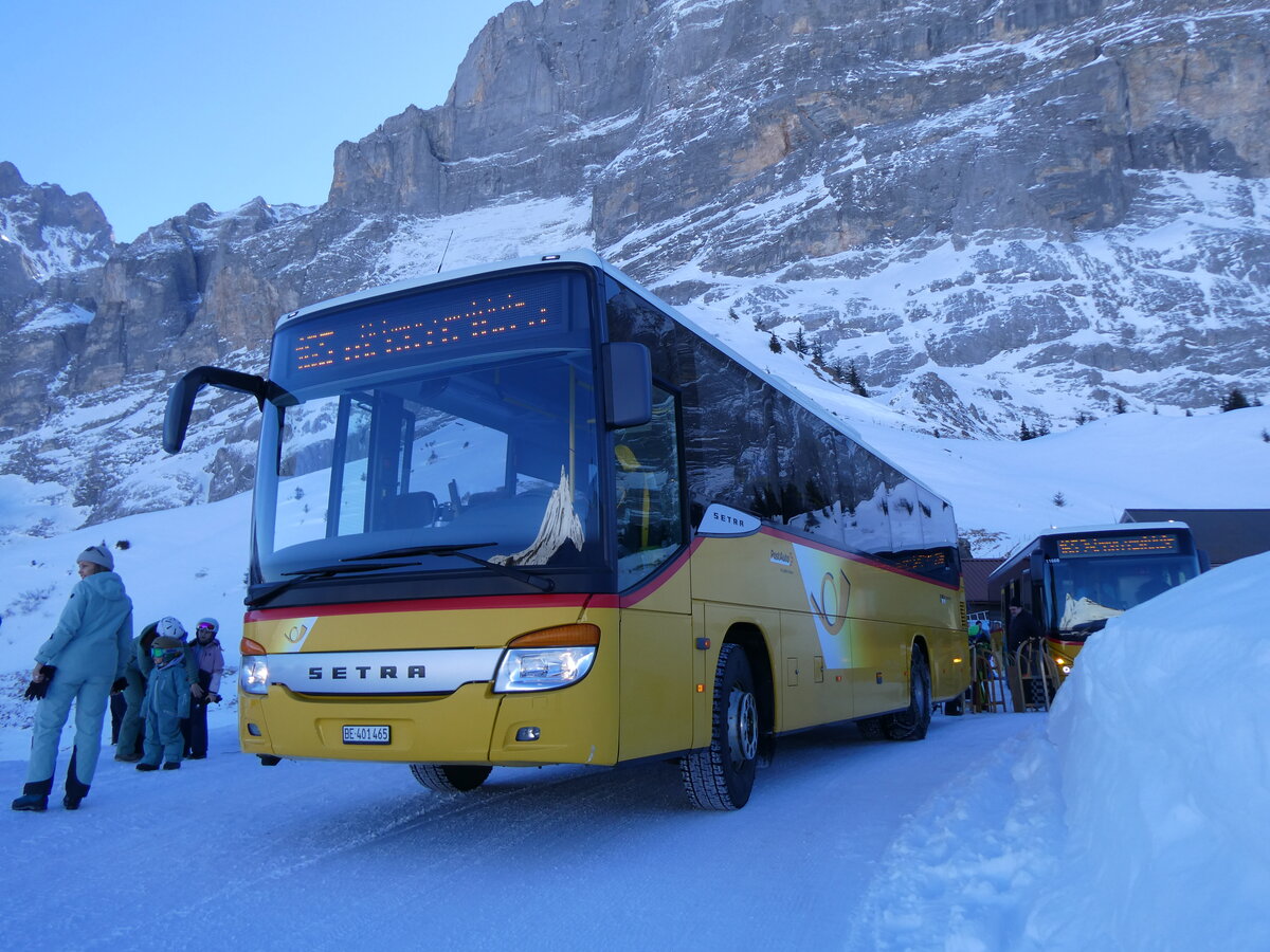 (272'573) - PostAuto Bern - BE 401'465/PID 4715 - Setra (ex AVG Meiringen Nr. 65) am 2. M�rz 2025 auf der Grossen Scheidegg