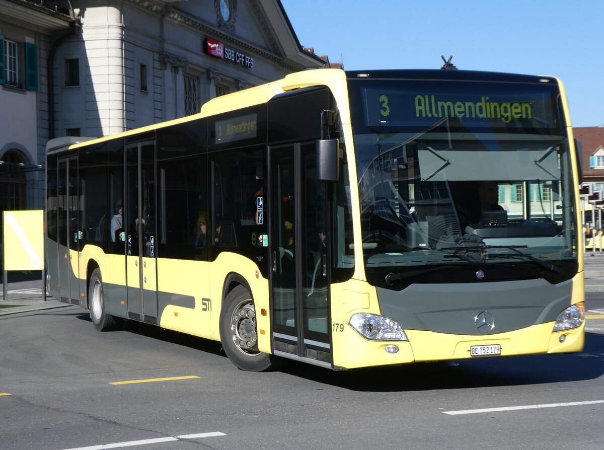 (272'628) - STI Thun - Nr. 179/BE 752'179 - Mercedes am 3. M�rz 2025 beim Bahnhof Thun