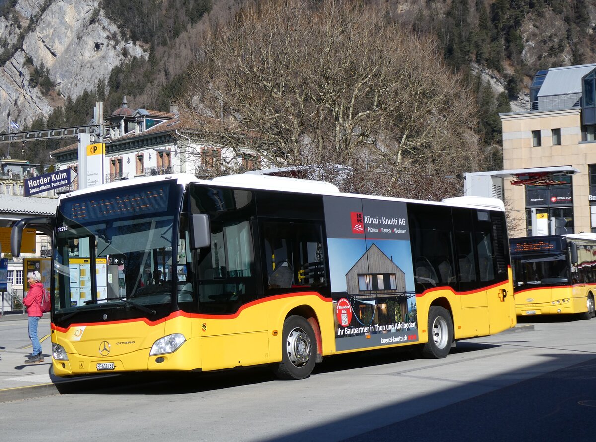 (272'666) - PostAuto Bern - BE 637'781/PID 11'216 - Mercedes am 7. M�rz 2025 beim Bahnhof Interlaken West