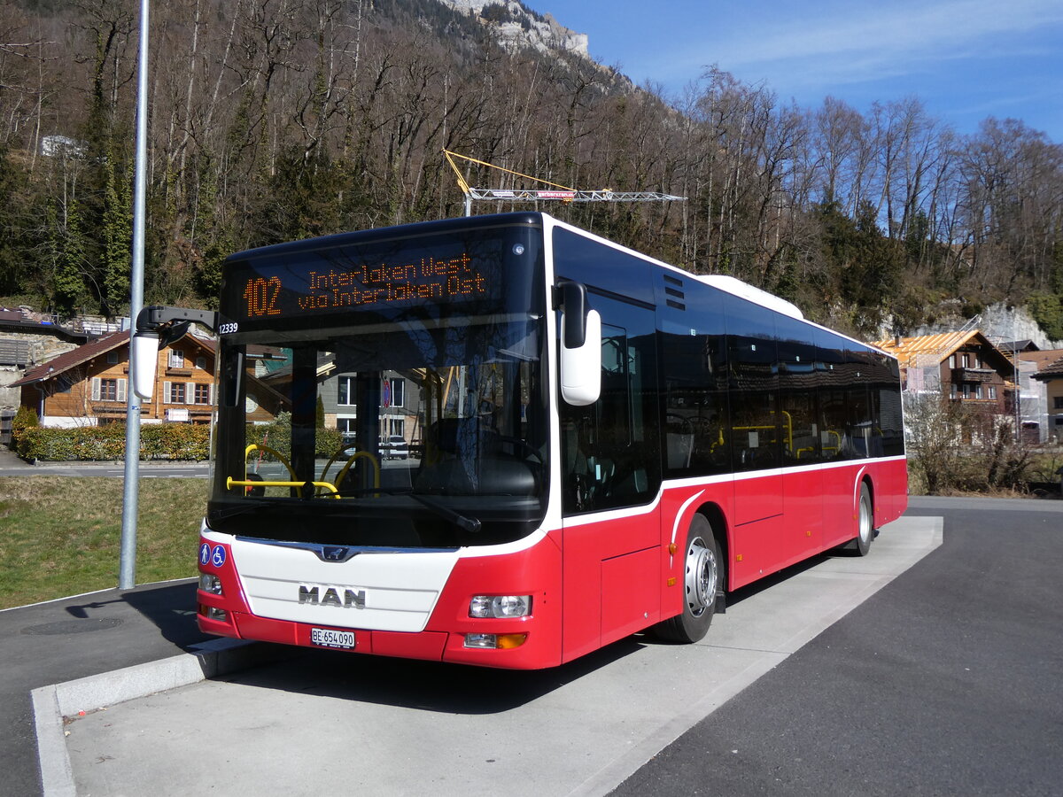 (272'671) - PostAuto Bern - BE 654'090/PID 12'339 - MAN (ex Dr. Richard, A-Wien Nr. 1419) am 7. M�rz 2025 in Ringgenberg, S�ge