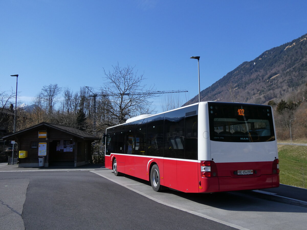 (272'675) - PostAuto Bern - BE 654'090/PID 12'339 - MAN (ex Dr. Richard, A-Wien Nr. 1419) am 7. M�rz 2025 in Ringgenberg, S�ge