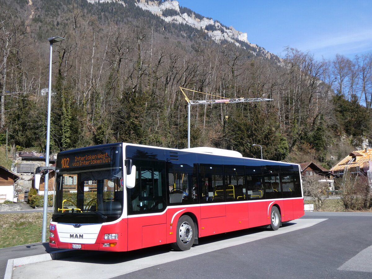 (272'677) - PostAuto Bern - BE 654'090/PID 12'339 - MAN (ex Dr. Richard, A-Wien Nr. 1419) am 7. M�rz 2025 in Ringgenberg, S�ge