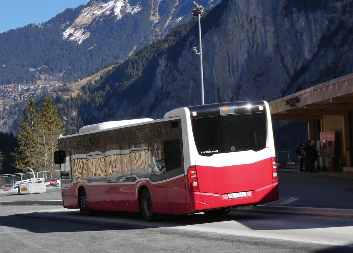 (272'691) - PostAuto Bern - BE 707'874/PID 12'319 - Mercedes (ex Wiener Linien, A-Wien Nr. 8163) am 8. M�rz 2025 in Stechelberg, Schilthornbahn