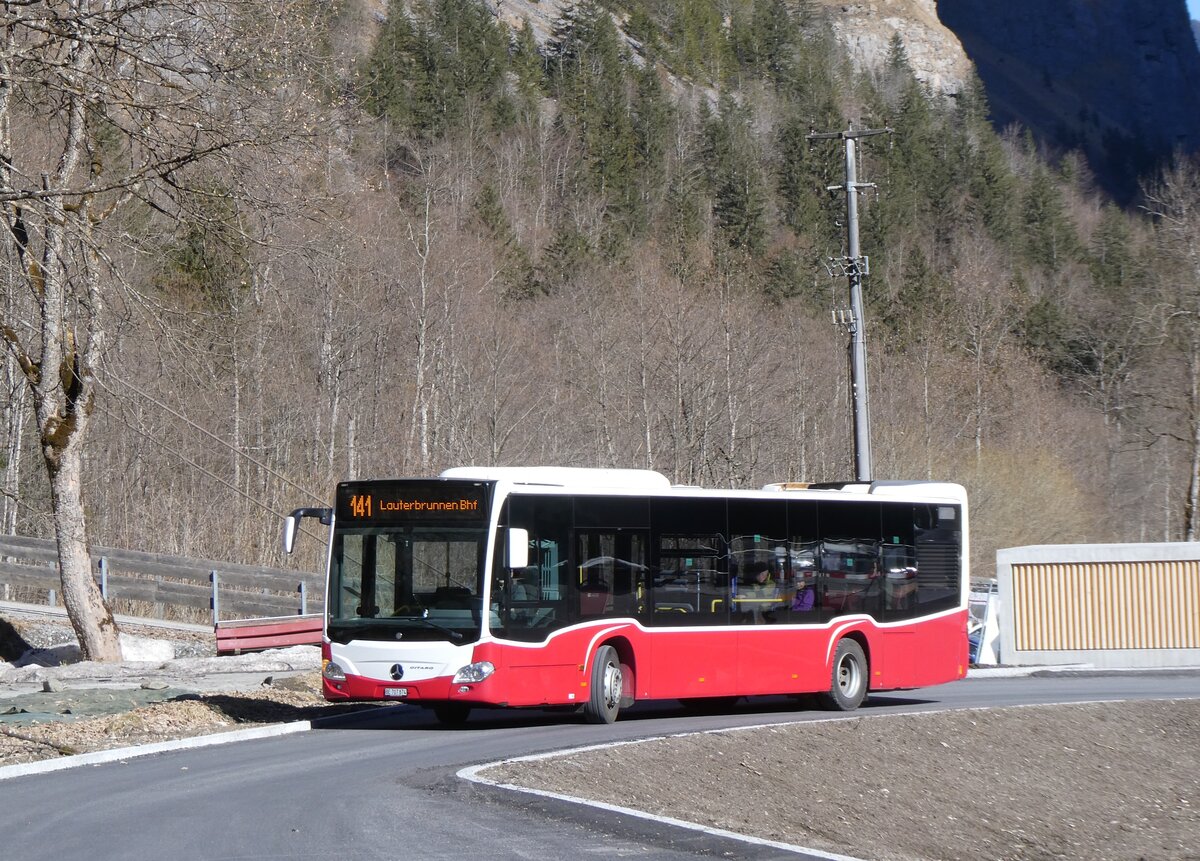(272'692) - PostAuto Bern - BE 707'874/PID 12'319 - Mercedes (ex Wiener Linien, A-Wien Nr. 8163) am 8. M�rz 2025 in Stechelberg, Schilthornbahn