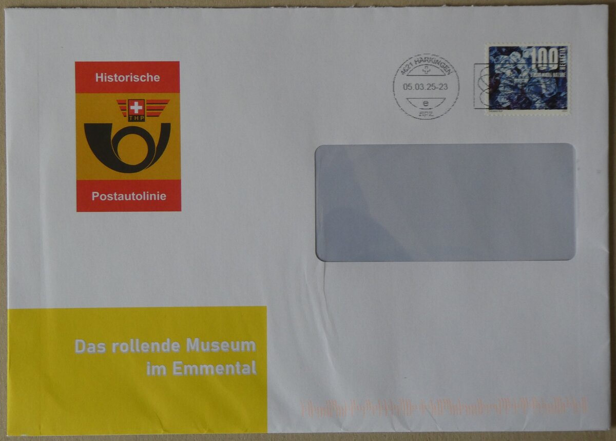 (272'754) - THP-Briefumschlag vom 5. M�rz 2025 am 10. M�rz 2025 in Thun