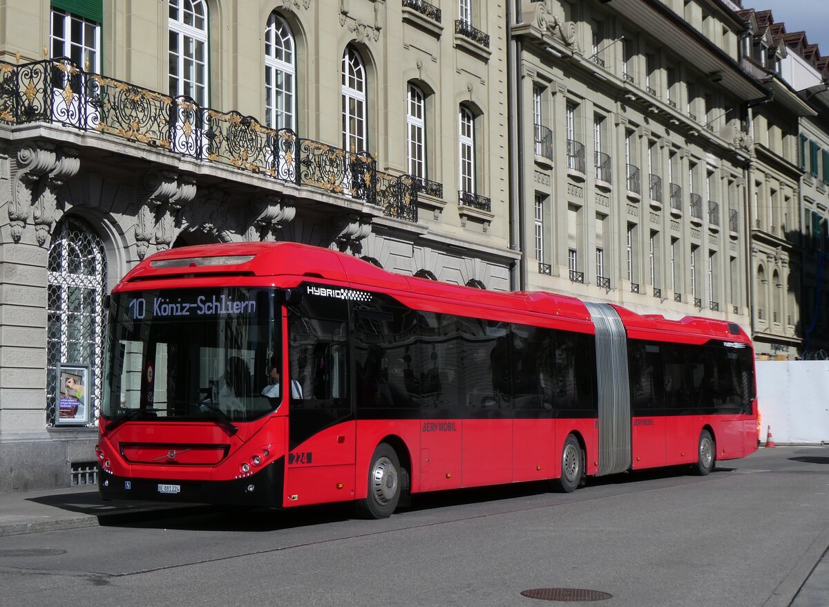 (272'849) - Bernmobil, Bern - Nr. 224/BE 881'224 - Volvo am 13. M�rz 2025 in Bern, Bundesplatz
