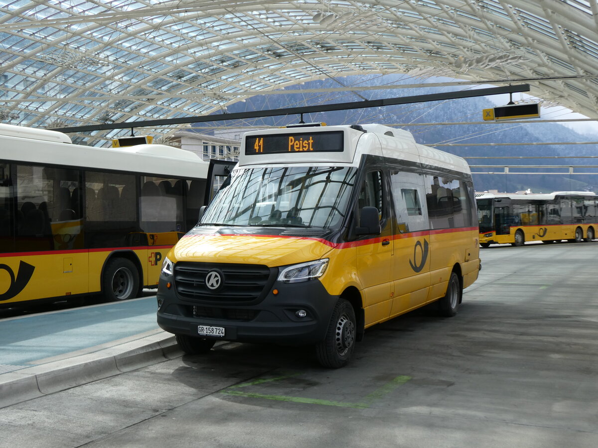 (272'902) - PostAuto Graub�nden - GR 158'724/PID 12'098 - K-Bus/Mercedes am 14. M�rz 2025 in Chur, Postautostation