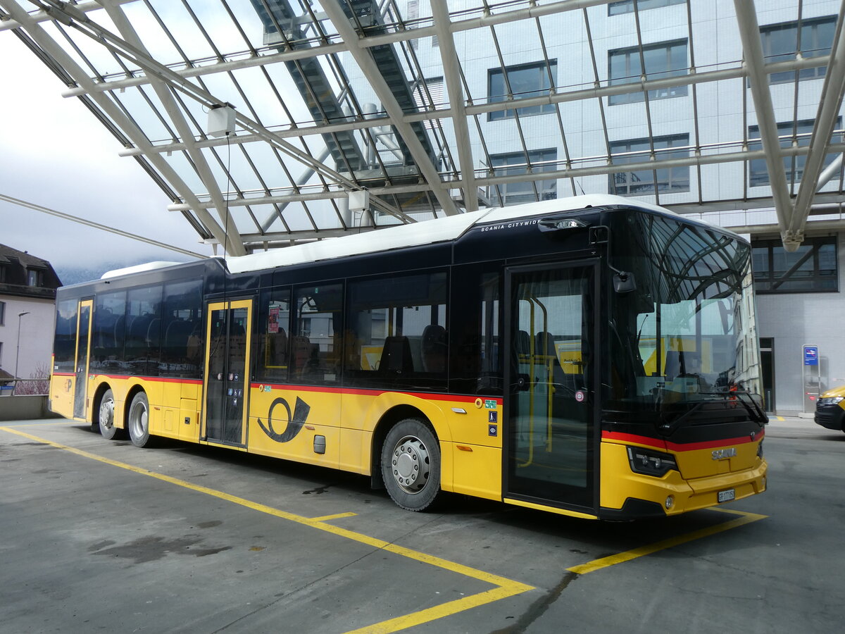 (272'905) - PostAuto Graub�nden - GR 177'050/PID 12'108 - Scania am 14. M�rz 2025 in Chur, Postautostation