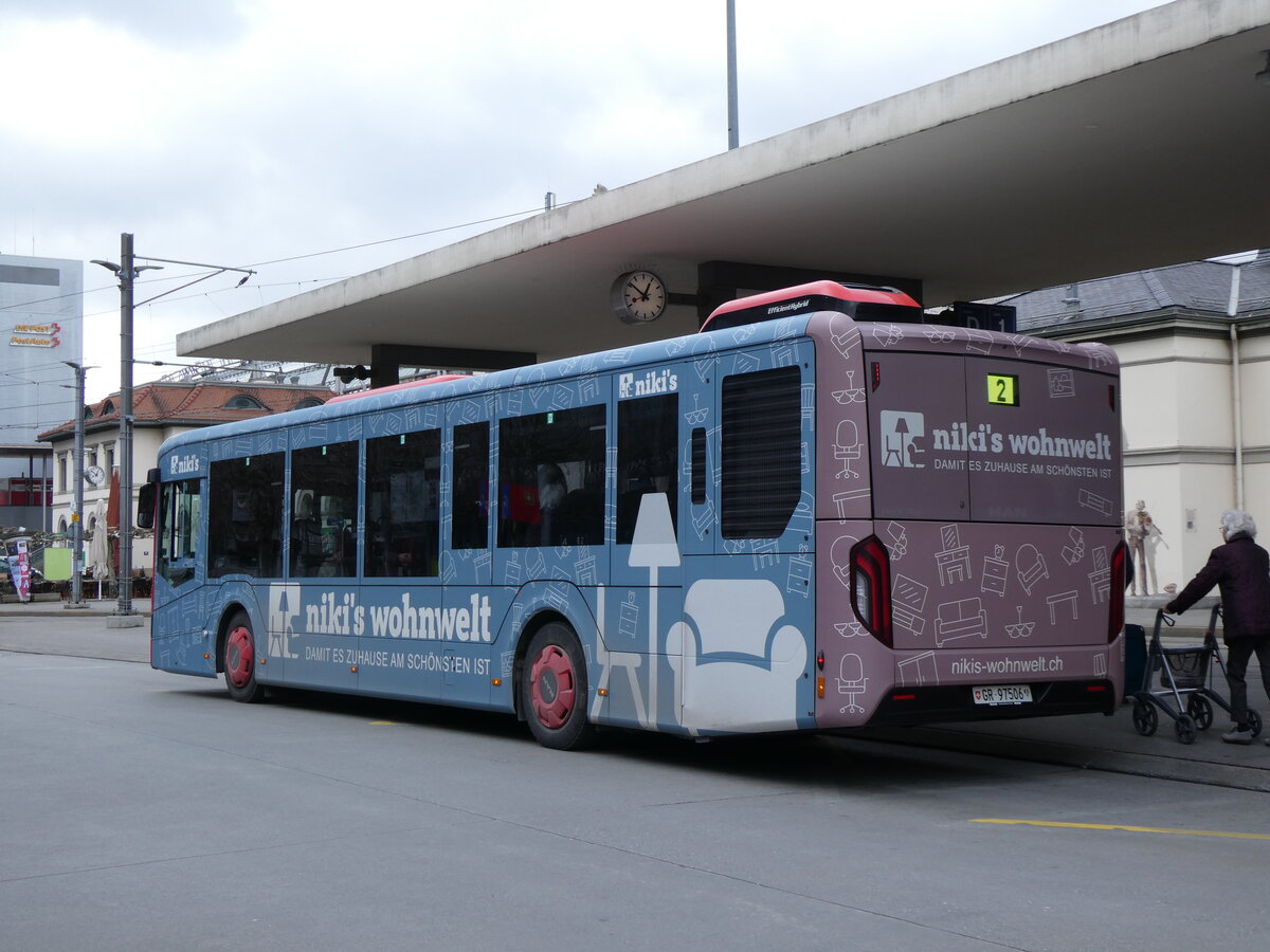 (272'924) - Chur Bus, Chur - Nr. 6/GR 97'506 - MAN am 14. M�rz 2025 beim Bahnhof Chur