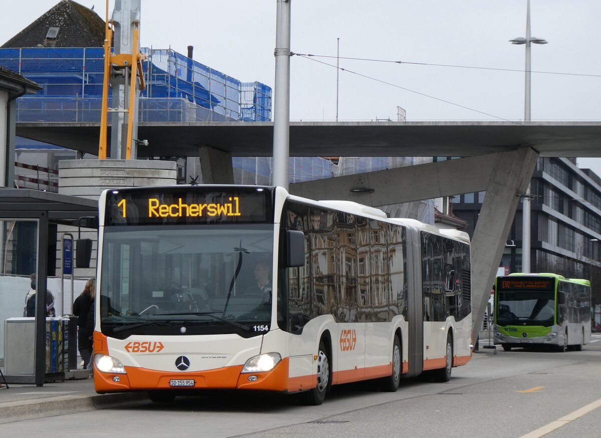 (273'012) - BSU Solothurn - Nr. 1154/SO 155'954 - Mercedes (ex Nr. 54) am 15. M�rz 2025 beim Hauptbahnhof Solothurn