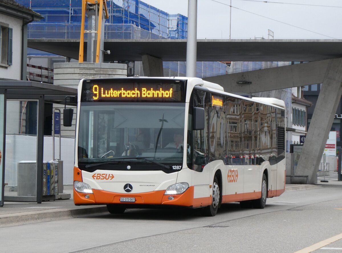 (273'015) - BSU Solothurn - Nr. 1287/SO 172'087 - Mercedes (ex Nr. 87) am 15. M�rz 2025 beim Hauptbahnhof Solothurn 
