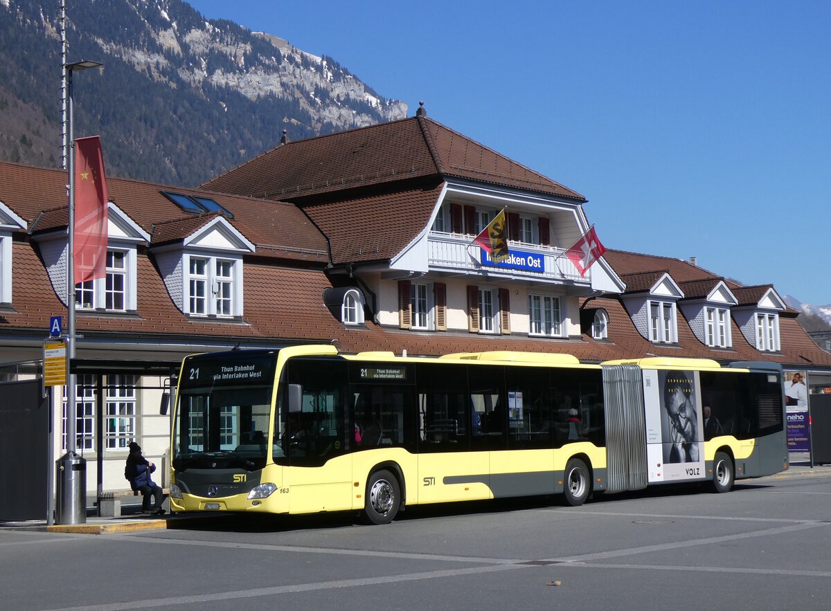 (273'069) - STI Thun - Nr. 163/BE 752'163 - Mercedes am 18. M�rz 2025 beim Bahnhof Interlaken Ost