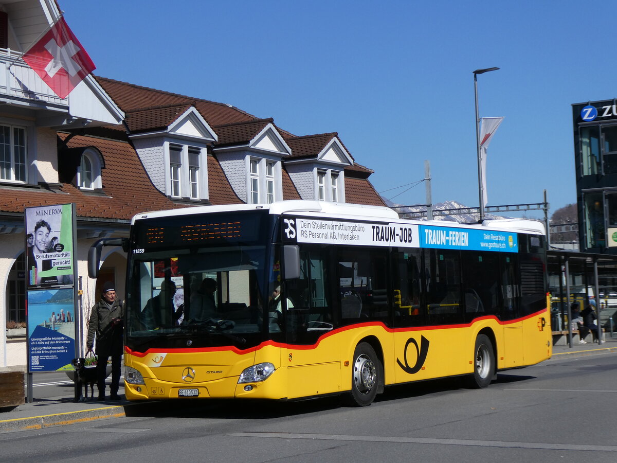 (273'075) - PostAuto Bern - BE 610'532/PID 11'859 - Mercedes (ex BE 610'544) am 18. M�rz 2025 beim Bahnhof Interlaken Ost