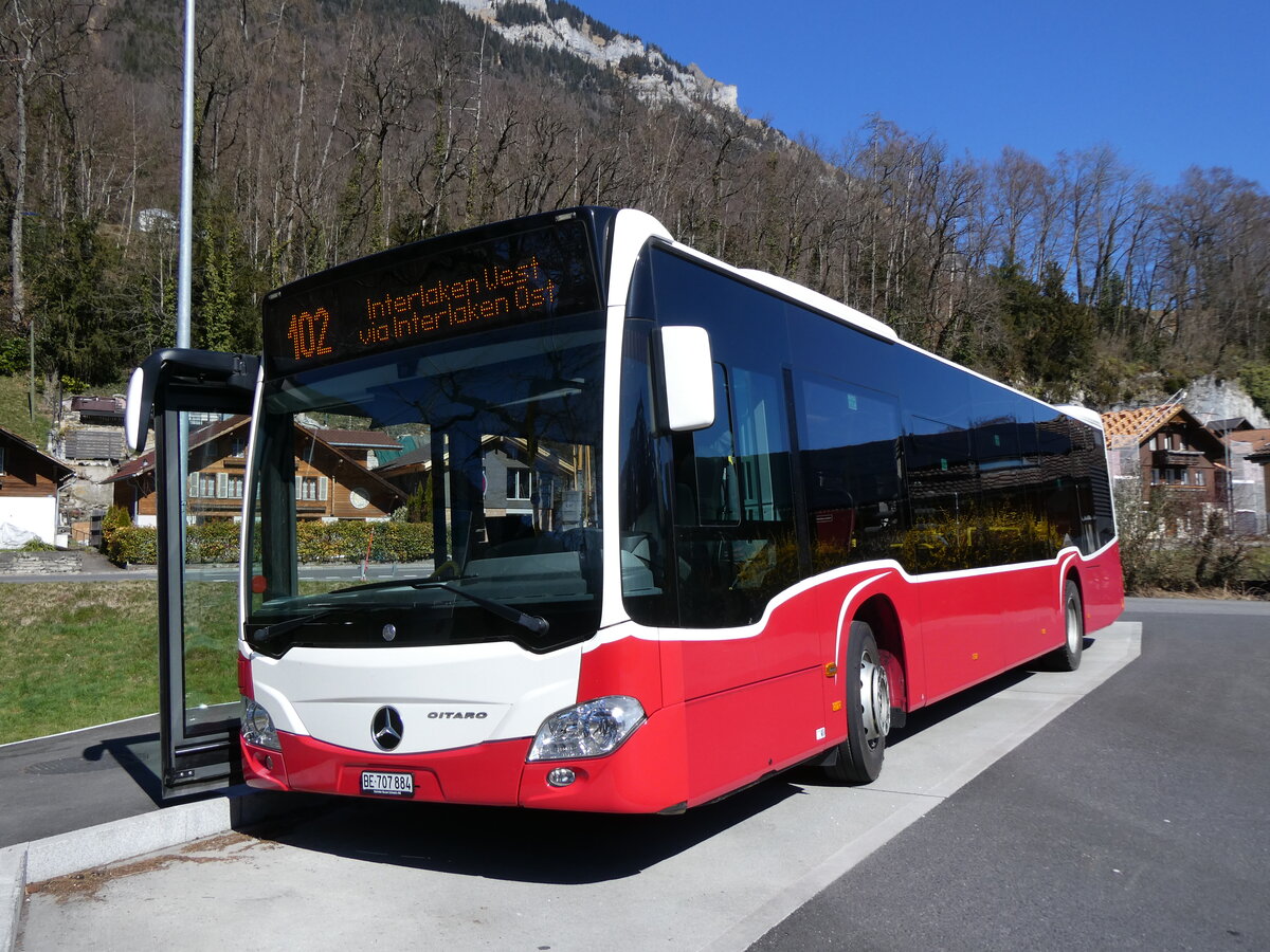 (273'092) - PostAuto Bern - BE 707'884/PID 12'414 - Mercedes (ex Wiener Linien, A-Wien Nr. 8154) am 20. M�rz 2025 in Ringgenberg, S�ge