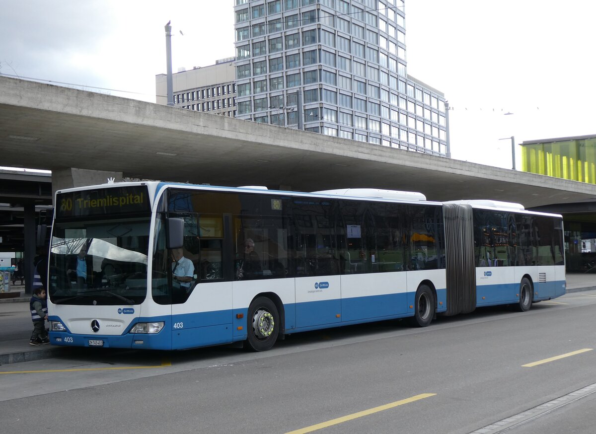 (273'170) - VBZ Z�rich - Nr. 403/ZH 745'403 - Mercedes am 24. M�rz 2025 beim Bahnhof Z�rich Oerlikon