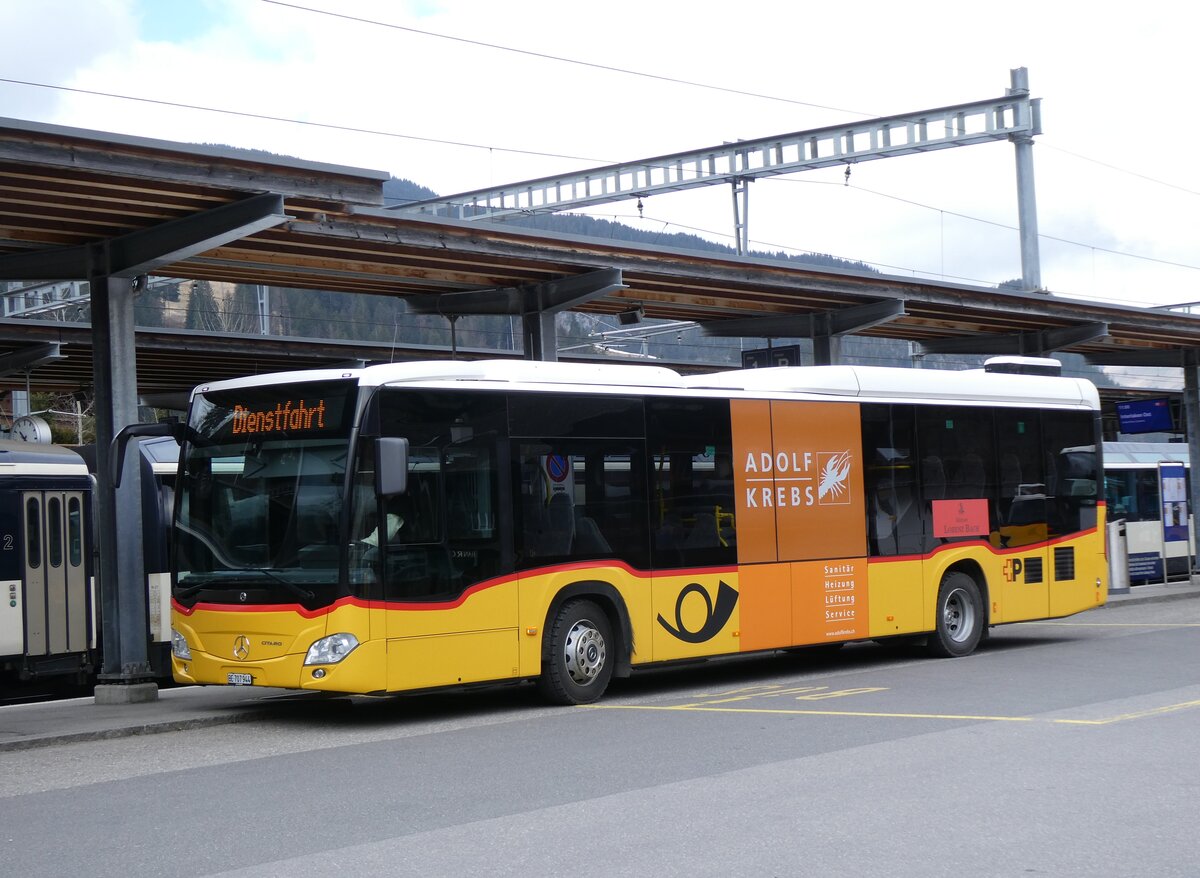 (273'198) - PostAuto Bern - BE 707'944/PID 12'071 - Mercedes (ex K�bli, Gstaad) am 27. M�rz 2025 beim Bahnhof Gstaad